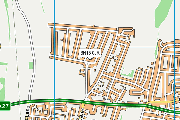 BN15 0JR map - OS VectorMap District (Ordnance Survey)