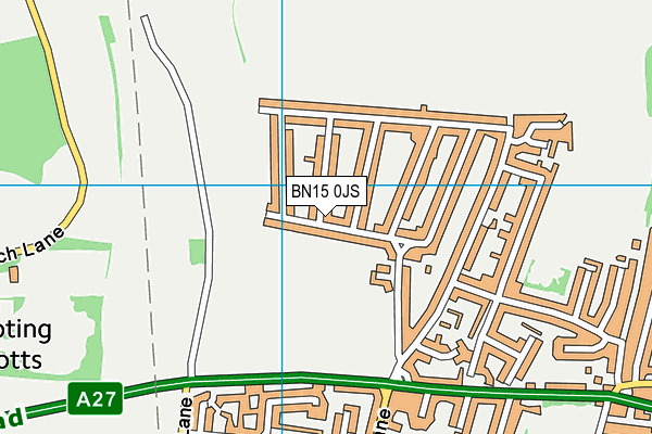 BN15 0JS map - OS VectorMap District (Ordnance Survey)