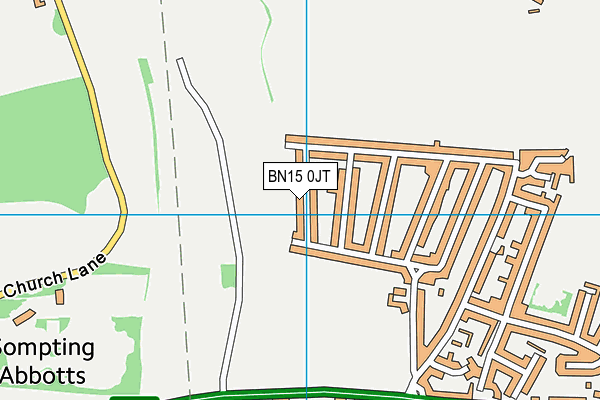 BN15 0JT map - OS VectorMap District (Ordnance Survey)