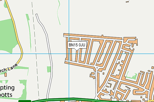 BN15 0JU map - OS VectorMap District (Ordnance Survey)