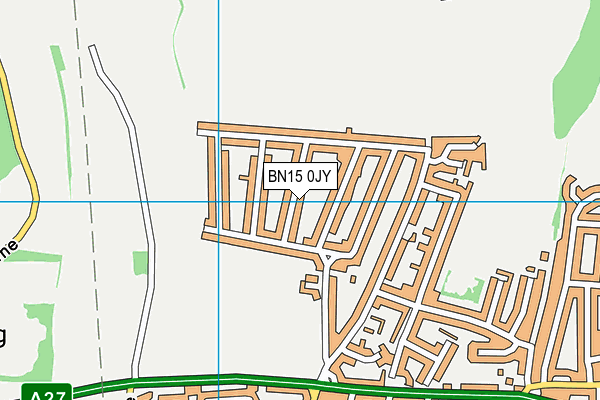BN15 0JY map - OS VectorMap District (Ordnance Survey)