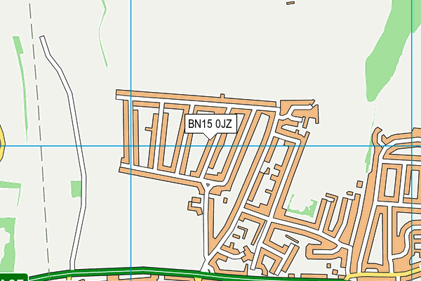 BN15 0JZ map - OS VectorMap District (Ordnance Survey)