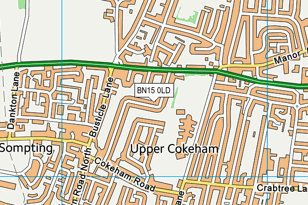BN15 0LD map - OS VectorMap District (Ordnance Survey)