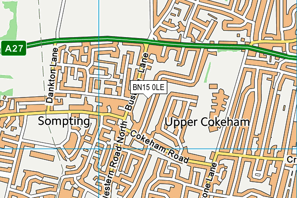 BN15 0LE map - OS VectorMap District (Ordnance Survey)