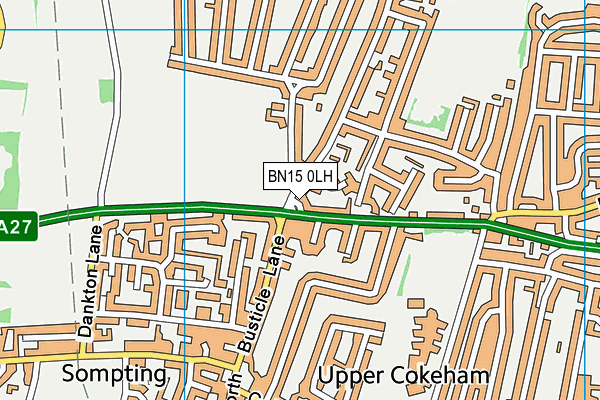BN15 0LH map - OS VectorMap District (Ordnance Survey)