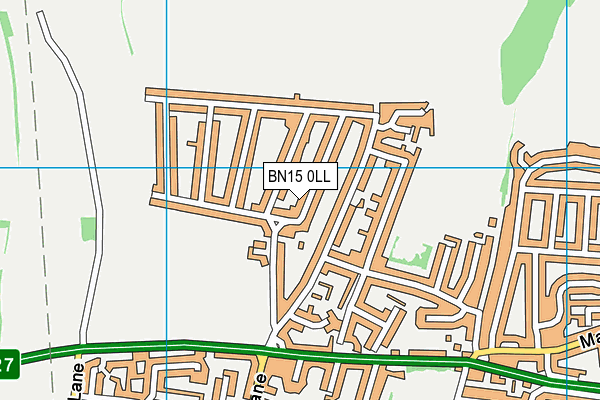 BN15 0LL map - OS VectorMap District (Ordnance Survey)