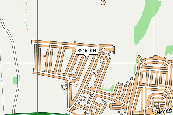 BN15 0LN map - OS VectorMap District (Ordnance Survey)