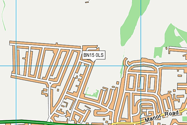 BN15 0LS map - OS VectorMap District (Ordnance Survey)