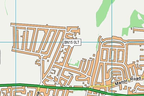 BN15 0LT map - OS VectorMap District (Ordnance Survey)