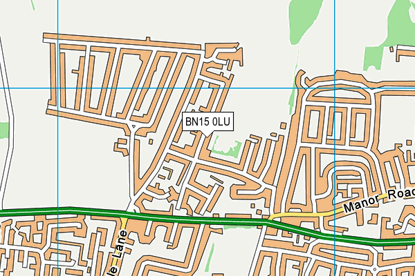 BN15 0LU map - OS VectorMap District (Ordnance Survey)