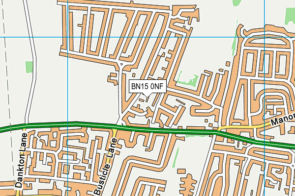 BN15 0NF map - OS VectorMap District (Ordnance Survey)