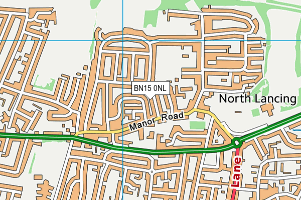 BN15 0NL map - OS VectorMap District (Ordnance Survey)