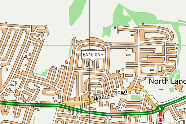 BN15 0NP map - OS VectorMap District (Ordnance Survey)