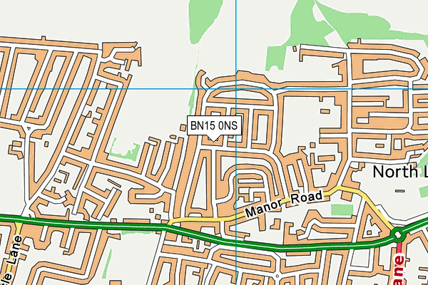 BN15 0NS map - OS VectorMap District (Ordnance Survey)