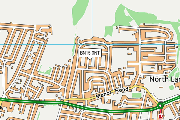 BN15 0NT map - OS VectorMap District (Ordnance Survey)