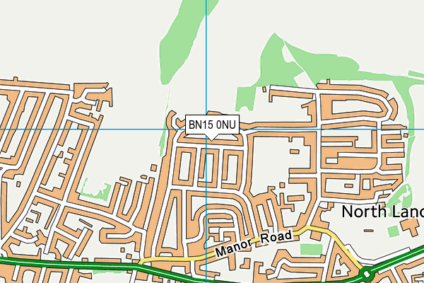 BN15 0NU map - OS VectorMap District (Ordnance Survey)