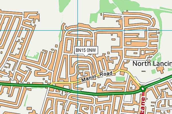 BN15 0NW map - OS VectorMap District (Ordnance Survey)