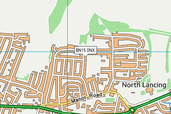 BN15 0NX map - OS VectorMap District (Ordnance Survey)