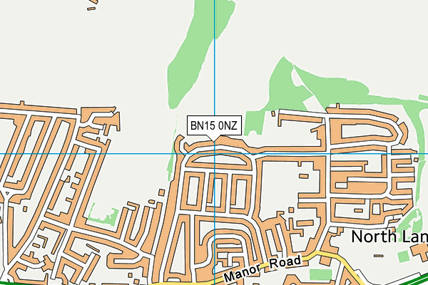 BN15 0NZ map - OS VectorMap District (Ordnance Survey)
