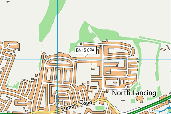 BN15 0PA map - OS VectorMap District (Ordnance Survey)