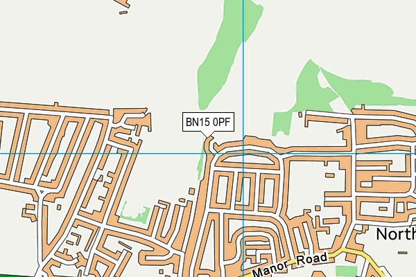 BN15 0PF map - OS VectorMap District (Ordnance Survey)