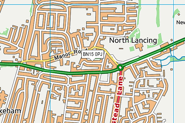 BN15 0PJ map - OS VectorMap District (Ordnance Survey)