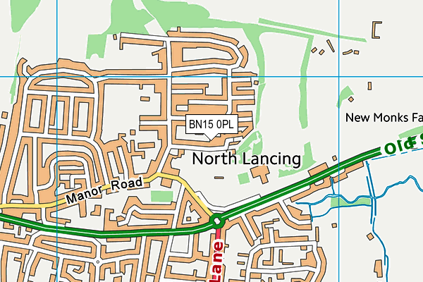 BN15 0PL map - OS VectorMap District (Ordnance Survey)