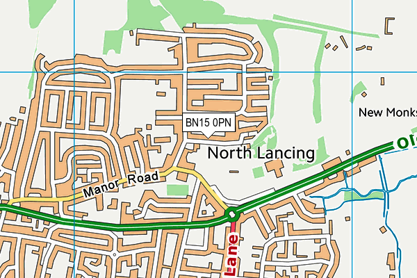 BN15 0PN map - OS VectorMap District (Ordnance Survey)