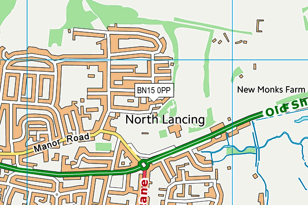BN15 0PP map - OS VectorMap District (Ordnance Survey)