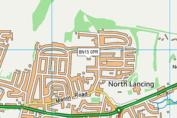 BN15 0PR map - OS VectorMap District (Ordnance Survey)