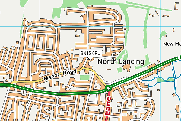 BN15 0PU map - OS VectorMap District (Ordnance Survey)