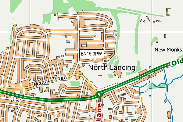 BN15 0PW map - OS VectorMap District (Ordnance Survey)