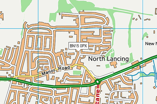 BN15 0PX map - OS VectorMap District (Ordnance Survey)