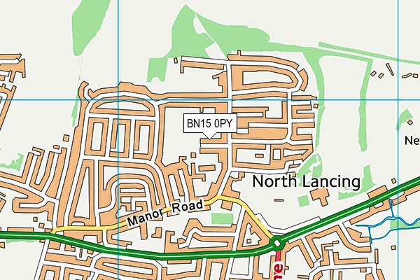 BN15 0PY map - OS VectorMap District (Ordnance Survey)