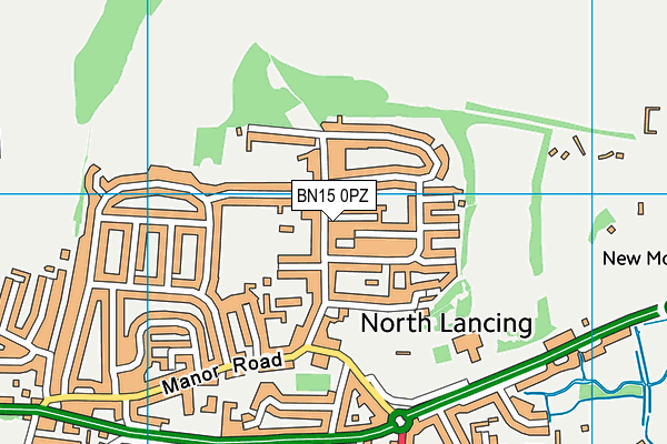 BN15 0PZ map - OS VectorMap District (Ordnance Survey)