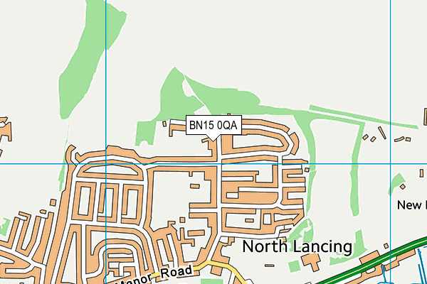 BN15 0QA map - OS VectorMap District (Ordnance Survey)