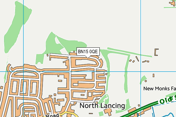 BN15 0QE map - OS VectorMap District (Ordnance Survey)