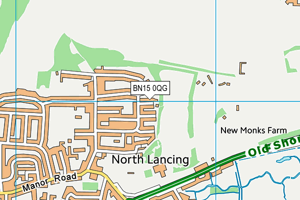 BN15 0QG map - OS VectorMap District (Ordnance Survey)