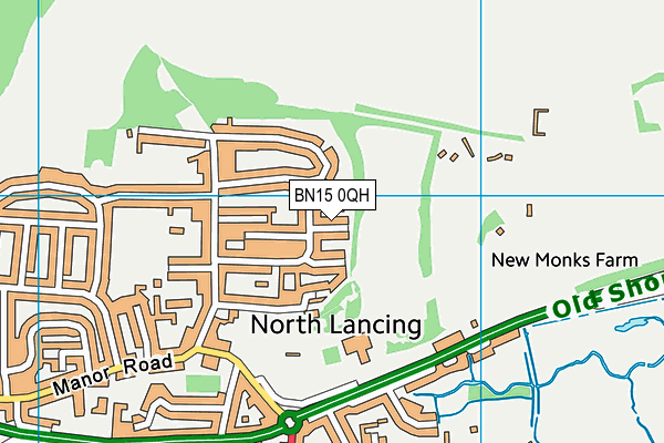 BN15 0QH map - OS VectorMap District (Ordnance Survey)