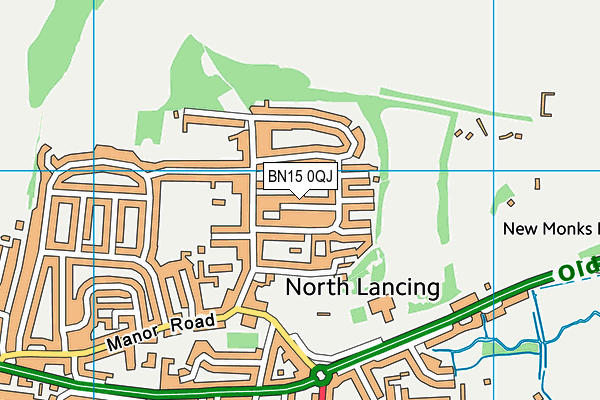 BN15 0QJ map - OS VectorMap District (Ordnance Survey)