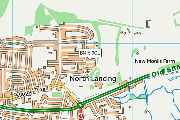 BN15 0QL map - OS VectorMap District (Ordnance Survey)