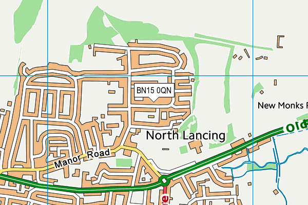 BN15 0QN map - OS VectorMap District (Ordnance Survey)