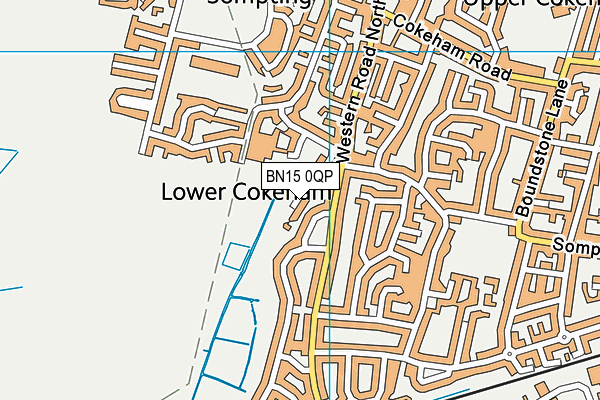 BN15 0QP map - OS VectorMap District (Ordnance Survey)