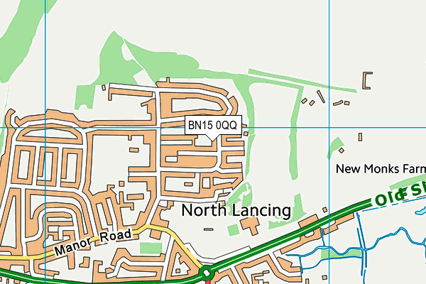 BN15 0QQ map - OS VectorMap District (Ordnance Survey)