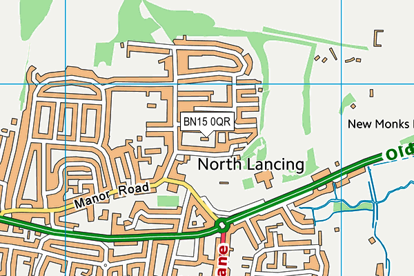BN15 0QR map - OS VectorMap District (Ordnance Survey)