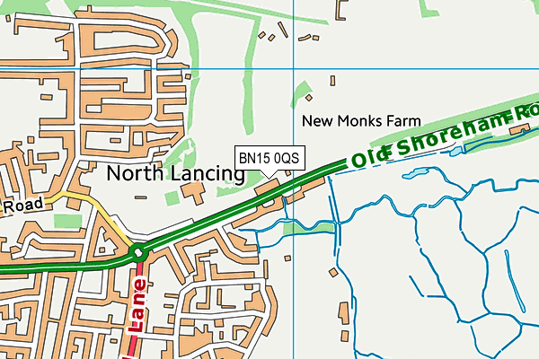 BN15 0QS map - OS VectorMap District (Ordnance Survey)
