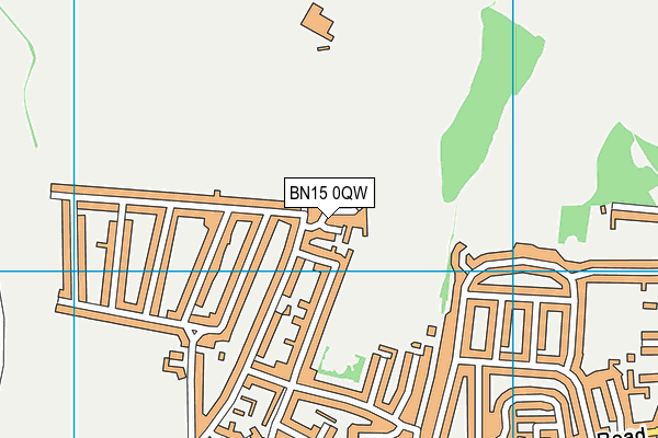 BN15 0QW map - OS VectorMap District (Ordnance Survey)