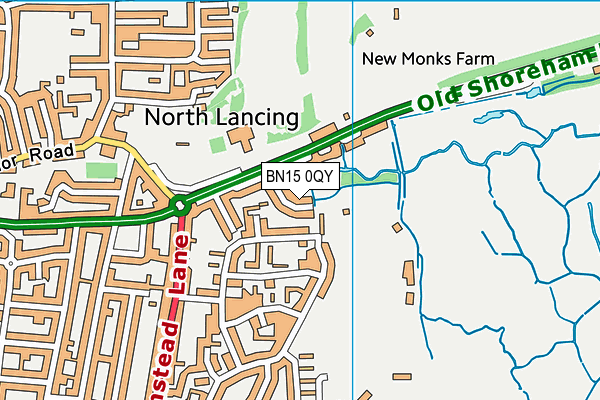 BN15 0QY map - OS VectorMap District (Ordnance Survey)