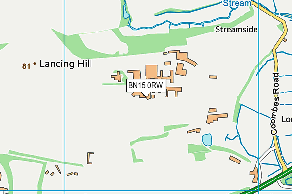 Lancing College map (BN15 0RW) - OS VectorMap District (Ordnance Survey)