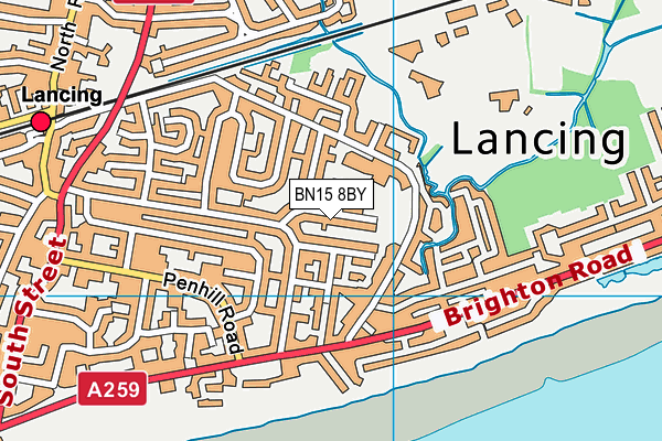 BN15 8BY map - OS VectorMap District (Ordnance Survey)